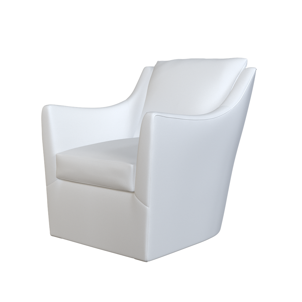 White linen swivel online chair